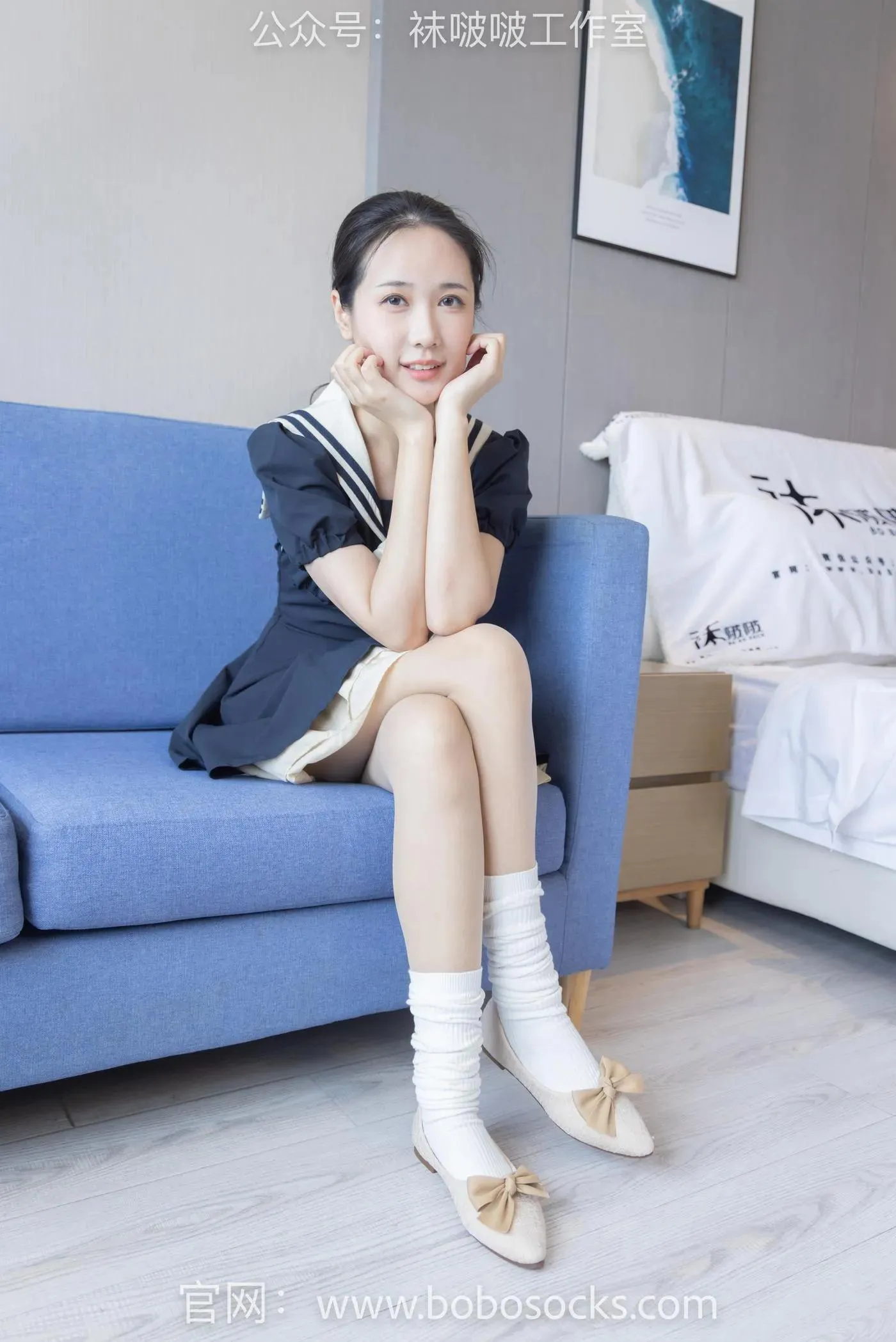 [BoBoSocks袜啵啵]NO.107 小安-平底鞋、白棉袜、肉丝 [140P]插图5